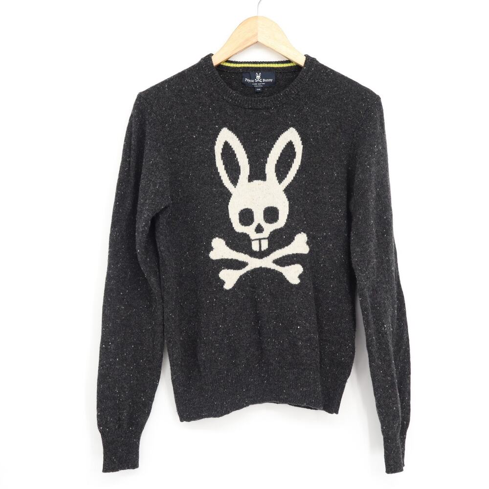 Psycho Bunny Vandam Merino Wool Sweater Black/White Sz 2XS Street Wear